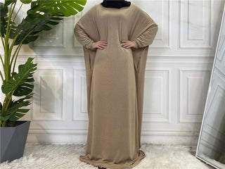 6200#Eid Modest Stripe Maxi Turkey Islamic Clothing Bat Sleeve Casual Loose [product_type] Chaomeng Store chaomeng.myshopify.com Solid Beige（纯杏色） / One size / $9-$12 Solid Beige（纯杏色） One size $9-$12