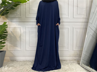 6200#Eid Modest Stripe Maxi Turkey Islamic Clothing Bat Sleeve Casual Loose [product_type] Chaomeng Store chaomeng.myshopify.com 