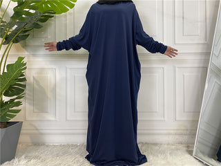 6200#Eid Modest Stripe Maxi Turkey Islamic Clothing Bat Sleeve Casual Loose [product_type] Chaomeng Store chaomeng.myshopify.com Solid Blue（纯蓝色） / One size / $9-$12 Solid Blue（纯蓝色） One size $9-$12