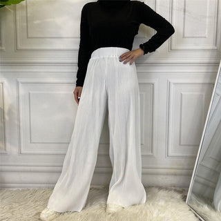 1909#Middle East Casual Ropa Mujer Pleated Wide Leg Musulman Women Maxi Pants - Premium  from Chaomeng Store - Just $29.90! Shop now at CHAOMENG MUSLIM SHOP