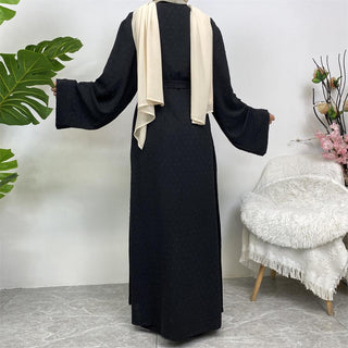 1958#3 PCS women cardigan set muslim open abaya sleeveless top and elastic waist loose pant with pockets sets - Premium  from CHAOMENG - Just $38.90! Shop now at CHAOMENG MUSLIM SHOP