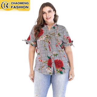 2054#Plus Size Fashion Printing Casual Women Tops - Premium  from Chaomeng Store - Just $29.90! Shop now at CHAOMENG MUSLIM SHOP