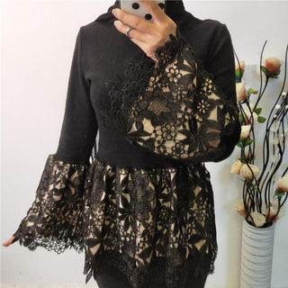 2144#Abaya Dubai Turkey Arabic Lace Splicing High Quality Top - Premium  from Chaomeng Store - Just $29.90! Shop now at CHAOMENG MUSLIM SHOP