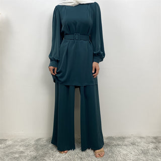 2335+9003#  Eid Latest Nida Classy Long Top And Elastic High Waist Pant With Lining Fashion Woman Suit 服装 CHAOMENG chaomeng.myshopify.com Dark Green / S (5'0-5'1) Dark Green S (5'0-5'1) 