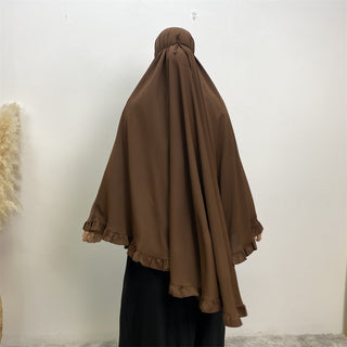 2338# 2024 Fashion ElD One Layer Niqab Hijab Ruffle Women Khimar Muslim Clothing Praver 服装 CHAOMENG chaomeng.myshopify.com Coffee（咖啡） Coffee（咖啡）  