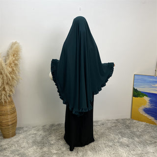 2338# 2024 Fashion ElD One Layer Niqab Hijab Ruffle Women Khimar Muslim Clothing Praver 服装 CHAOMENG chaomeng.myshopify.com Dark Green（墨绿） Dark Green（墨绿）  