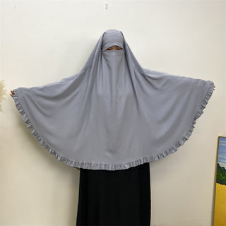 2338# 2024 Fashion ElD One Layer Niqab Hijab Ruffle Women Khimar Muslim Clothing Praver 服装 CHAOMENG chaomeng.myshopify.com 
