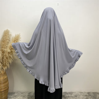 2338# 2024 Fashion ElD One Layer Niqab Hijab Ruffle Women Khimar Muslim Clothing Praver 服装 CHAOMENG chaomeng.myshopify.com Light Grey（浅灰） Light Grey（浅灰）  
