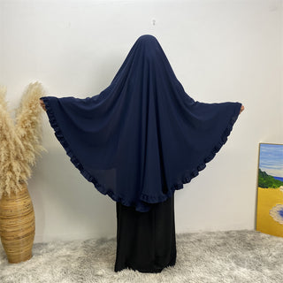 2338# 2024 Fashion ElD One Layer Niqab Hijab Ruffle Women Khimar Muslim Clothing Praver 服装 CHAOMENG chaomeng.myshopify.com Navy（宝蓝） Navy（宝蓝）  