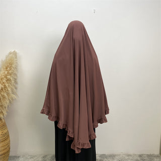 2338# 2024 Fashion ElD One Layer Niqab Hijab Ruffle Women Khimar Muslim Clothing Praver 服装 CHAOMENG chaomeng.myshopify.com Purple（紫色） Purple（紫色）  