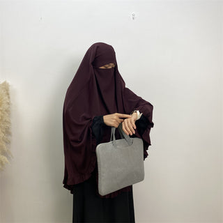 2338# 2024 Fashion ElD One Layer Niqab Hijab Ruffle Women Khimar Muslim Clothing Praver 服装 CHAOMENG chaomeng.myshopify.com Dark Red（深红） Dark Red（深红）  