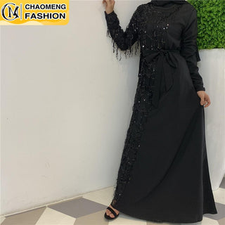 6168#Ramadan Fashion Sequins Hijab Dress - Premium  from Chaomeng Store - Just $29.90! Shop now at CHAOMENG MUSLIM SHOP