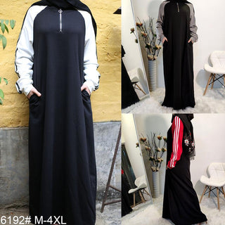 6192#_Comfort Muslim Long Sleeve Dress - Premium 服饰与配饰 from CHAOMENG - Just $29.90! Shop now at CHAOMENG MUSLIM SHOP