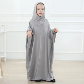 6399#Muslim Kids Maxi Dress Children Abaya Hijab Scarf Ramadan Middle East Arab Long Robe Gowns Kimono CHAOMENG MUSLIM SHOP muslim abaya dress