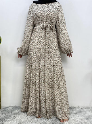 6527-HUA#  Floral Lovely Simple New Fashion Chiffon Dress CHAOMENG MUSLIM SHOP muslim abaya dress