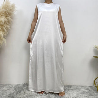6595*#  Satin New Fashion Baggy Muslim Inner Dress CHAOMENG MUSLIM SHOP muslim abaya dress