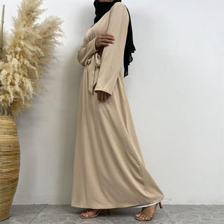 6597#nida long sleeves closed abayas basic abaya premium CHAOMENG MUSLIM SHOP muslim abaya dress