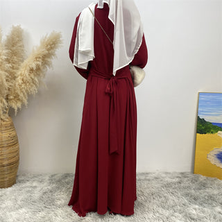 6771#  Eid Front Open Button Attach With Belt High Quality Woman Fahsion Muslim Dress 服装 CHAOMENG chaomeng.myshopify.com 