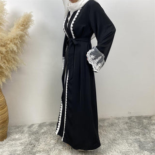 1405# Beautiful premium nida open abaya with white lace and pockets in spring colors for islamic muslim ladies 服装 CHAOMENG chaomeng.myshopify.com 