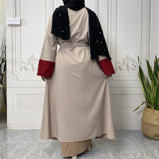 1560#Muslim Kimono Open Abaya With Belt Hot Sell - CHAOMENG MUSLIM SHOP