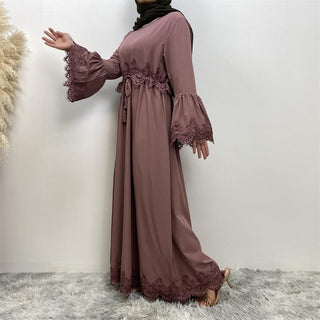 16001#New Arrival Fashion High Quality Arab Turkey Kaftan Muslim Women Maxi Dress - CHAOMENG MUSLIM SHOP