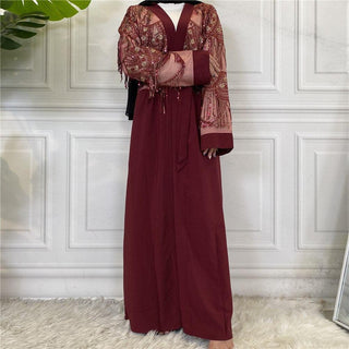 1788#Middle East Fashion Tassels Sequins Dubai Abaya - CHAOMENG MUSLIM SHOP