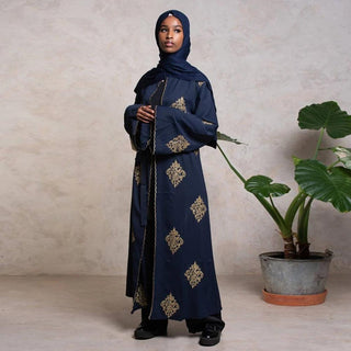 1799#[With hijabs]New Arrivals Arab Fashion Printed Lantern Sleeve Cardigan Robe Muslim Abaya - Premium 服装 from CHAOMENG - Just $32.90! Shop now at CHAOMENG MUSLIM SHOP