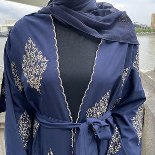 1799#[With hijabs]New Arrivals Arab Fashion Printed Lantern Sleeve Cardigan Robe Muslim Abaya - Premium 服装 from CHAOMENG - Just $32.90! Shop now at CHAOMENG MUSLIM SHOP