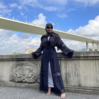 1805#[With hijabs]Musulman De Mode Ramadan Cardigan Kaftan Turkey Islamic Clothing - CHAOMENG MUSLIM SHOP