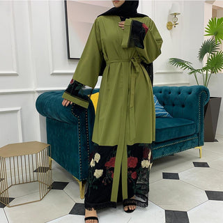 1817#Middle East Ramadan New Kimono Embbroidery Arab Cardigan Kaftan Islamic Clothing - Premium  from Chaomeng Store - Just $29.90! Shop now at CHAOMENG MUSLIM SHOP