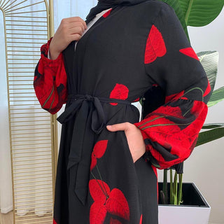 1822#New Arrivals Arab Fashion Lantern Sleeve Cardigan - Premium  from CHAOMENG - Just $24.90! Shop now at CHAOMENG MUSLIM SHOP