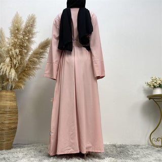 1845# Elegant 3D Flower Turkish Kaftan Modest Black Abaya Dress - Premium  from CHAOMENG - Just $25.90! Shop now at CHAOMENG MUSLIM SHOP