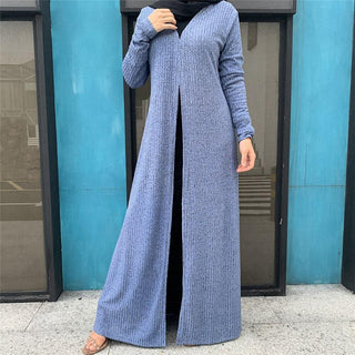 1853#Latest Modest Fashion Knit Fabric Front Open Abaya - Premium  from Chaomeng Store - Just $29.90! Shop now at CHAOMENG MUSLIM SHOP