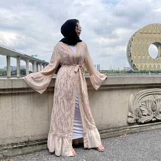 1856#New Design Luxury Sequins Burqa turkey muslimah Nida Long sleeves women dresses - Premium 服装 from CHAOMENG - Just $29.90! Shop now at CHAOMENG MUSLIM SHOP