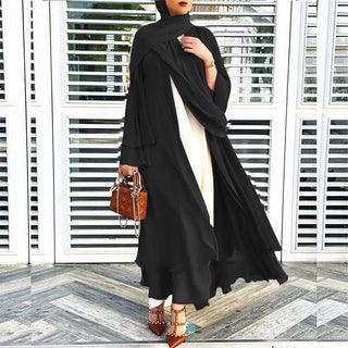 1875#[With hijabs]2 layers Chiffon Lantern Sleeve Abaya - Premium 服饰与配饰 from Chaomeng Store - Just $29.90! Shop now at CHAOMENG MUSLIM SHOP