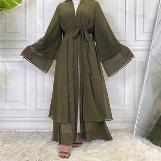 1875#[With hijabs]2 layers Chiffon Lantern Sleeve Abaya - Premium 服饰与配饰 from Chaomeng Store - Just $29.90! Shop now at CHAOMENG MUSLIM SHOP