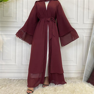 1875#[With hijabs]2 layers Chiffon Lantern Sleeve Abaya - Premium 服饰与配饰 from Chaomeng Store - Just $29.90! Shop now at CHAOMENG MUSLIM SHOP