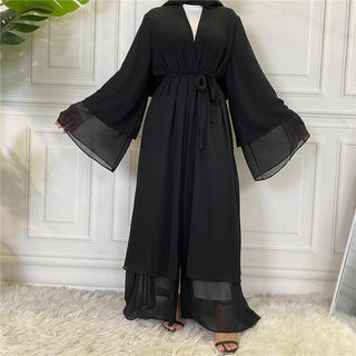 1875#[With hijabs]2 layers Chiffon Lantern Sleeve Abaya - Premium 服饰与配饰 from Chaomeng Store - Just $29.90! Shop now at CHAOMENG MUSLIM SHOP