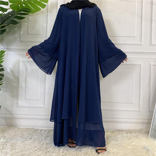 1875#[With hijabs]2 layers Chiffon Lantern Sleeve Abaya - Premium 服饰与配饰 from Chaomeng Store - Just $29.90! Shop now at CHAOMENG MUSLIM SHOP