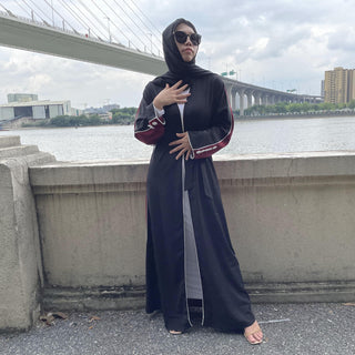 1892#New Arrivals Arab Fashion Printed Lantern Sleeve Cardigan Robe Muslim Abaya - Premium  from Chaomeng Store - Just $29.90! Shop now at CHAOMENG MUSLIM SHOP