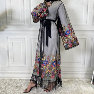 1904#New Arrivals Arab Fashion Printed Lantern Sleeve Cardigan Robe Muslim Abaya - Premium  from Chaomeng Store - Just $21.90! Shop now at CHAOMENG MUSLIM SHOP