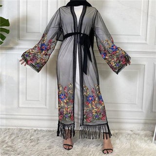 1904#New Arrivals Arab Fashion Printed Lantern Sleeve Cardigan Robe Muslim Abaya - Premium  from Chaomeng Store - Just $21.90! Shop now at CHAOMENG MUSLIM SHOP