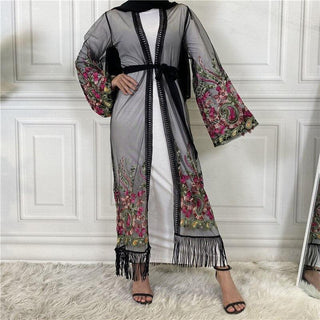 1904#New Arrivals Arab Fashion Printed Lantern Sleeve Cardigan Robe Muslim Abaya - Premium  from Chaomeng Store - Just $21.90! Shop now at CHAOMENG MUSLIM SHOP