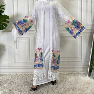 1904#New Arrivals Arab Fashion Printed Lantern Sleeve Cardigan Robe Muslim Abaya - Premium  from Chaomeng Store - Just $21.90! Shop now at CHAOMENG MUSLIM SHOP
