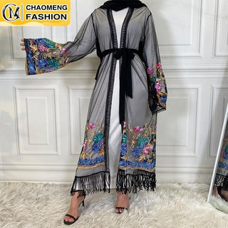 1904#New Arrivals Arab Fashion Printed Lantern Sleeve Cardigan Robe Muslim Abaya - Premium  from Chaomeng Store - Just $21.90! Shop now at CHAOMENG MUSLIM SHOP