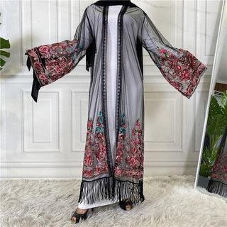 1904#New Arrivals Arab Fashion Printed Lantern Sleeve Cardigan Robe Muslim Abaya - Premium  from Chaomeng Store - Just $21.90! Shop now at CHAOMENG MUSLIM SHOP