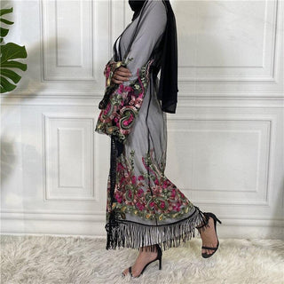 1904#New Arrivals Arab Fashion Printed Lantern Sleeve Cardigan Robe Muslim Abaya - Premium  from Chaomeng Store - Just $21.90! Shop now at CHAOMENG MUSLIM SHOP