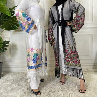 1904#New Arrivals Arab Fashion Printed Lantern Sleeve Cardigan Robe Muslim Abaya - Premium  from Chaomeng Store - Just $21.90! Shop now at CHAOMENG MUSLIM SHOP