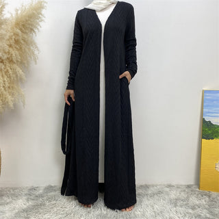 19060#  6 Colors Long Winter cardigan knitted Coat  Abaya - Premium 服装 from CHAOMENG MUSLIM SHOP - Just $34.90! Shop now at CHAOMENG MUSLIM SHOP