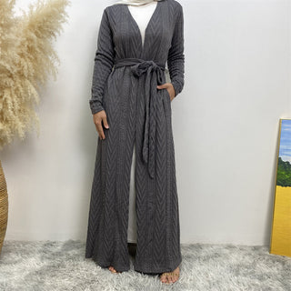 19060#  6 Colors Long Winter cardigan knitted Coat  Abaya - Premium 服装 from CHAOMENG MUSLIM SHOP - Just $34.90! Shop now at CHAOMENG MUSLIM SHOP